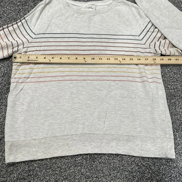 Thread & Supply That Cozy Life Long Sleeve Shirt Size Small Striped Crew Neck - Picture 6 of 7
